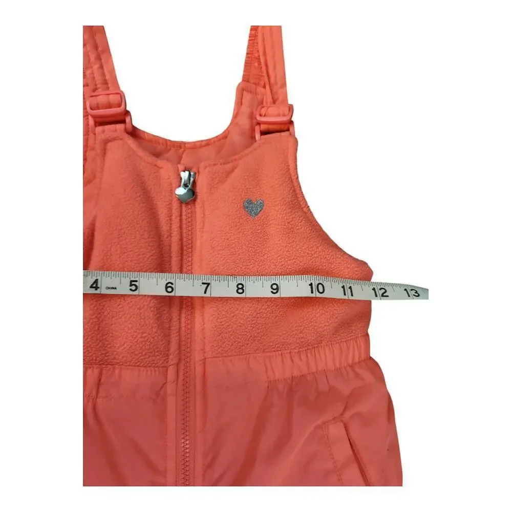 OshKosh B'gosh kids snow Bib overalls bright pink sz 4T winter